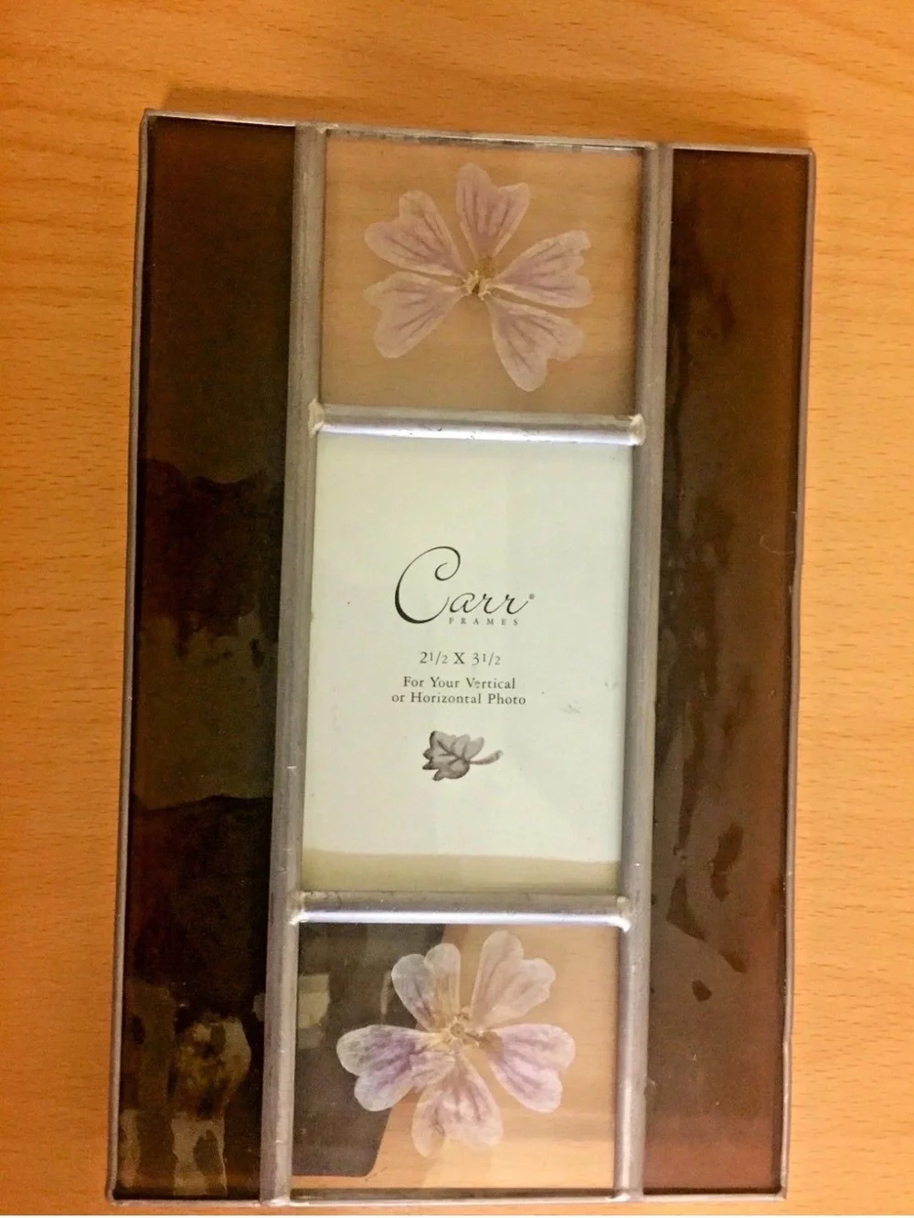 Stained Glass Photo frame Pressed Flower 3.5